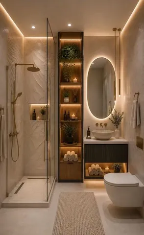 Lavabolu banyo dolabı tasarım örneği — DLN-BN-026
