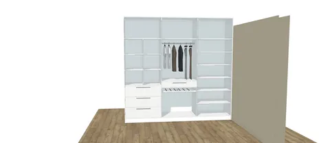Özel ölçü mobilya için üç boyutlu yerleşim çizimi — DLN-ES-002